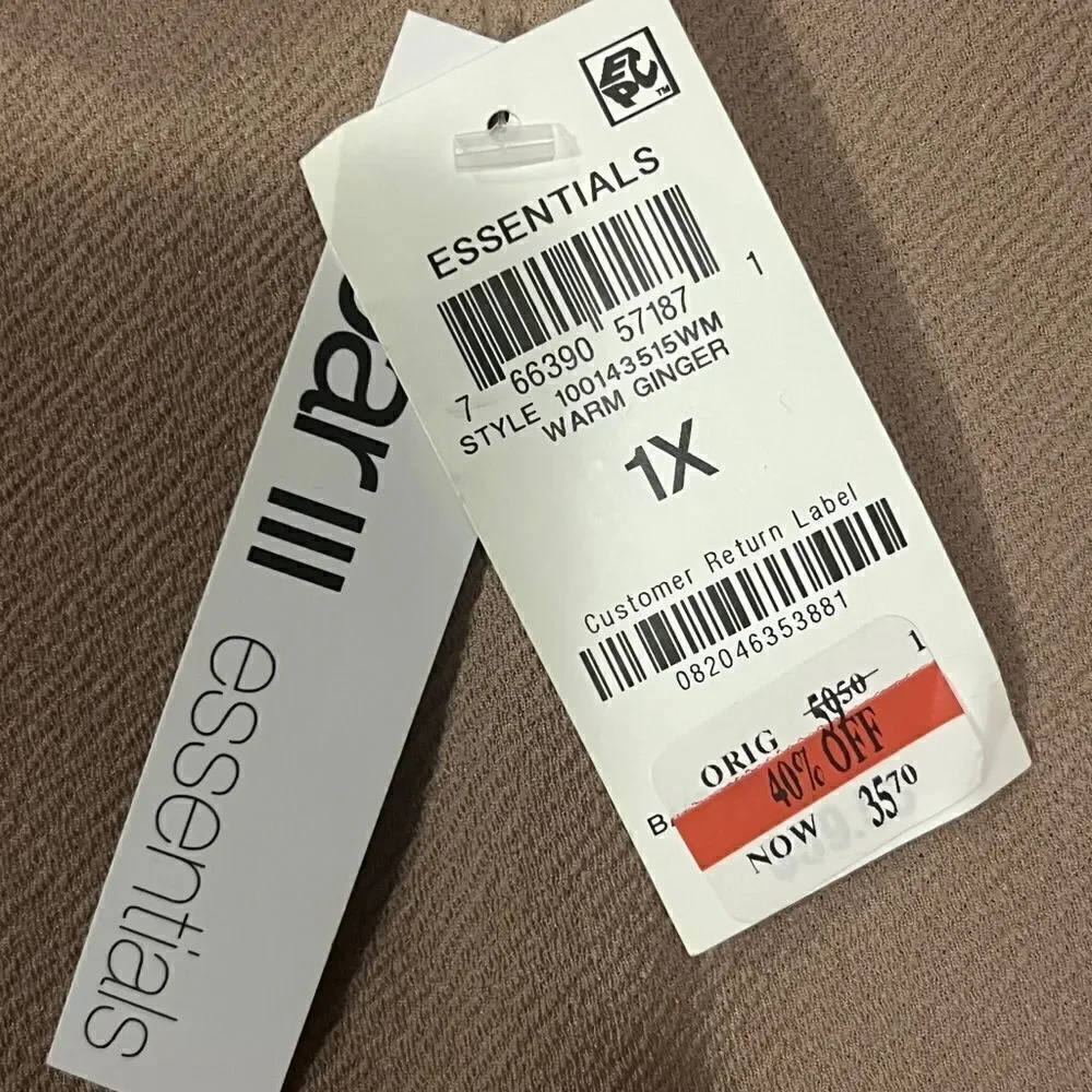 Bar III Trendy Plus Size Paperbag-Waist Jogger Pants Warm Ginger 1X NWT